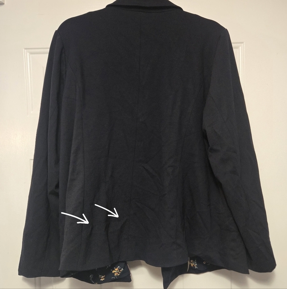 Skies Are Blue Stitch Fix Women's Floral Lined Navy Blue Blazer Size 1X NWT - Picture 8 of 11